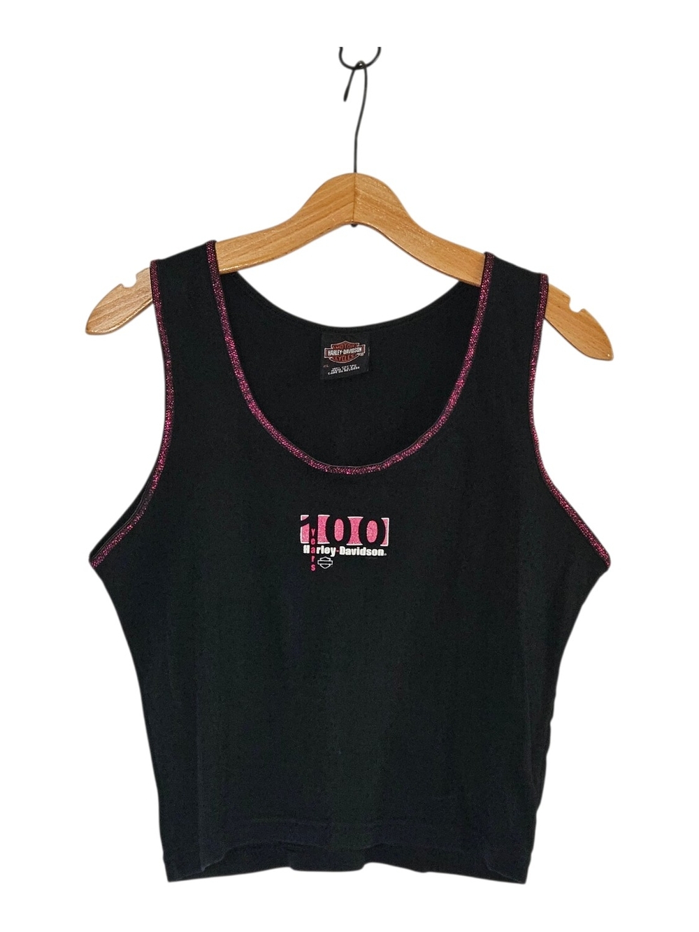 Harley-Davidson Black Tank Top with Pink Trim Harley-Davidson 100 Years Tank XL